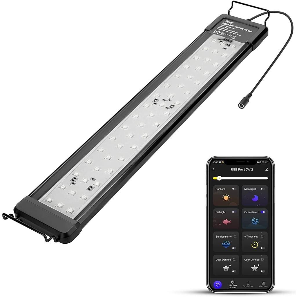30-120CM Smart Aquarium Light Bluetooth App Control LED Light 24/7 Lighting Cycle Full Spectrum Fish Tank Light
