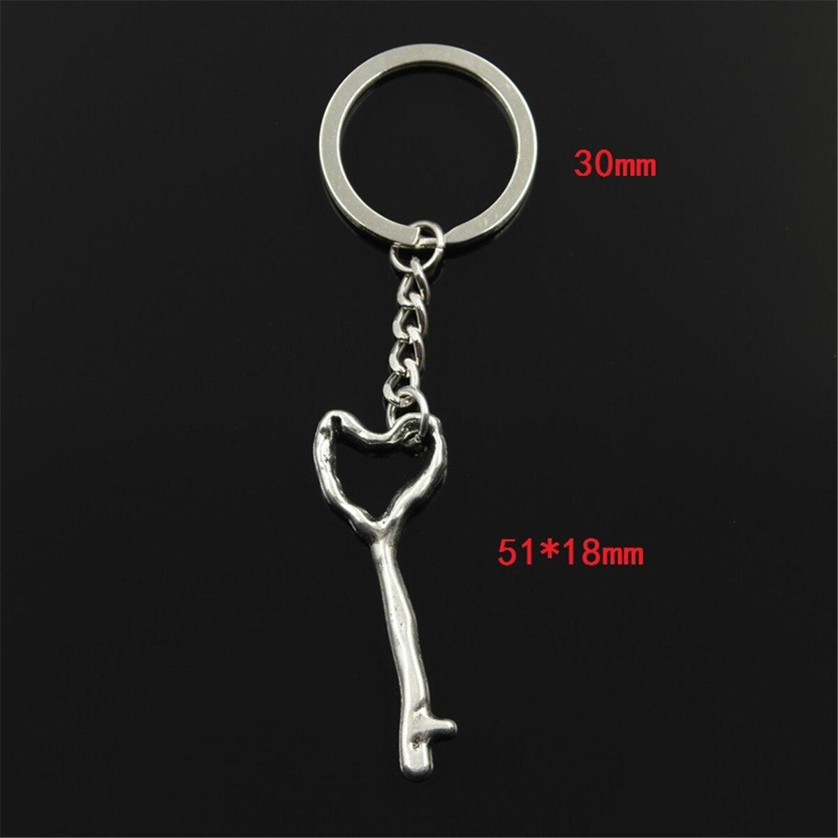

Модный брелок 51x18 мм в деревенском стиле, ключ в форме сердца-скелета, серебряный цвет, подвески, сделай сам, мужские ювелирные изделия, автомобильный брелок, кольцо, держатель, сувенир, подарок серебряный