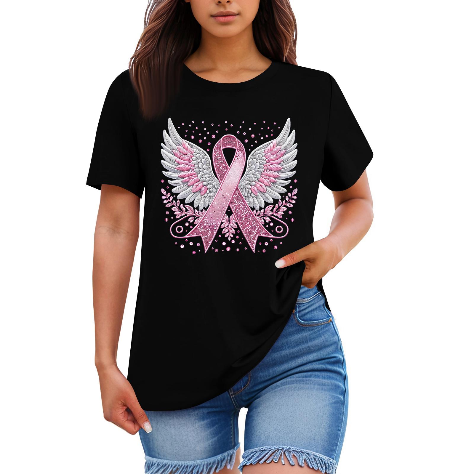 

Adult Round Neck Casual Printed Short-sleeved T-shirt Top L чёрный