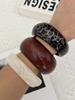 Vintage Punk Leopard Breite Klobige Harz Acryl Smudging Armreifen für Frauen Geometrisch Unregelmäßig Manschetten Armreifen Pulseras Schmuck