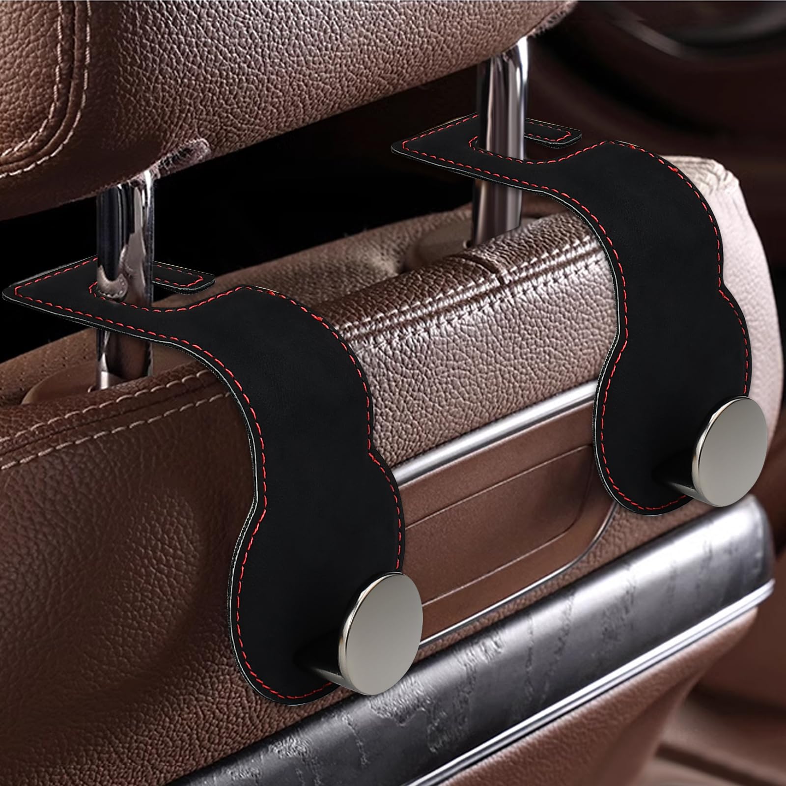 

COOLBOTANG Hook, Headrest, Car Storage, Car Accessories, Set of 2, Luggage Hanging, Safety Round