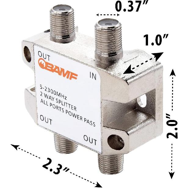 BAMF 3-Way Coax Cable Splitter Bi-Directional MoCA 5-2300MHz