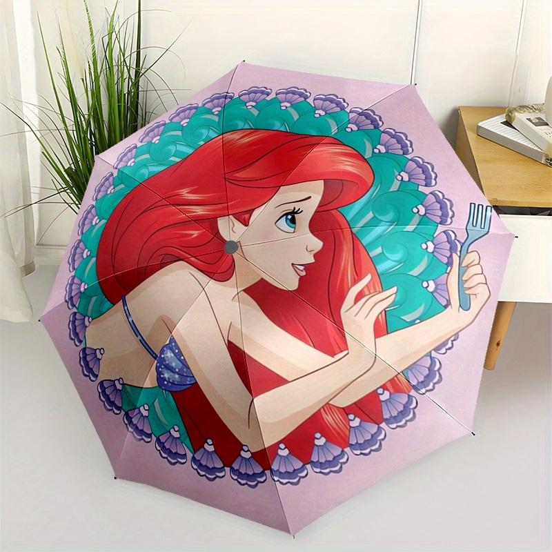 

Mermaid,Ariel Automatic Umbrella Tri fold Portable Umbrella, Best Holiday Gift for Men and Women, Durable Iron Frame, Playful Design, Stur