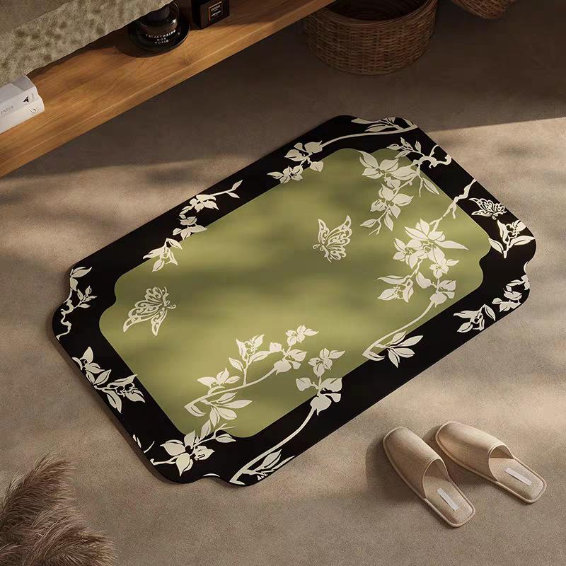 Medieval Style Diatom Mud Floor Mat, High-Grade Sense, Dirt-Resistant And Easy To Take Care Of, Bathroom, Water-Absorbing, Non-Slip