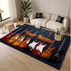 Music Guitar Theme Soft Crystal Velvet Rug Custom Name & Text Print Non Slip Floor Rug for Bedroom Living Room