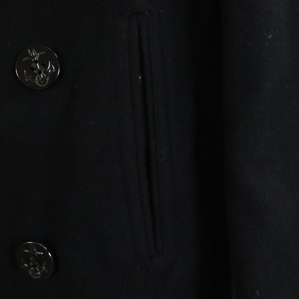 US NAVY 80s 100% wool vintage item made by VI-MIL, INC. pea coat 34R Men's Used