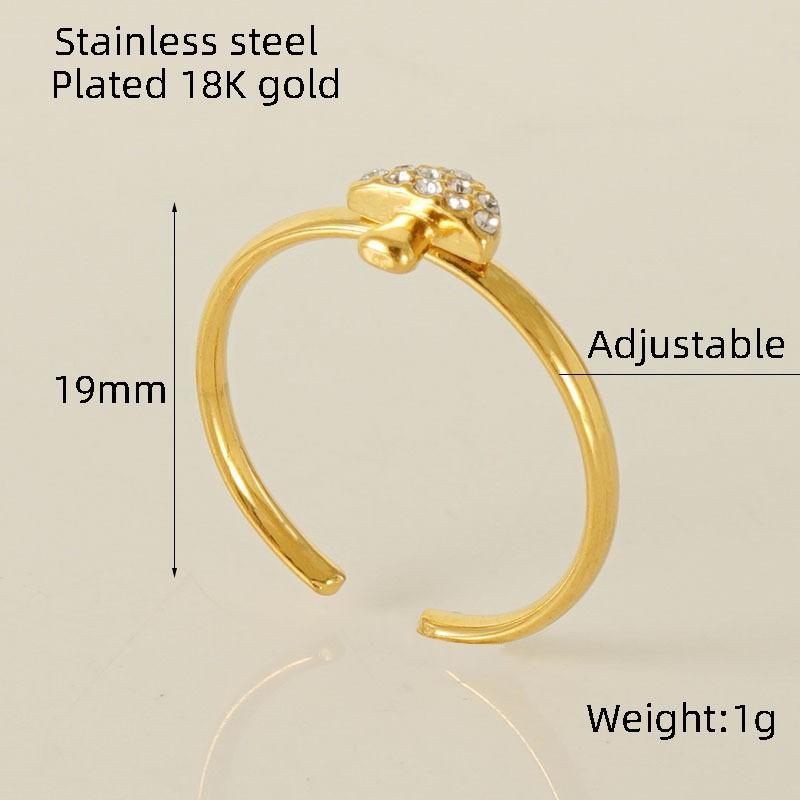 

2025 новое классическое открытое кольцо из титановой стали с бриллиантами, ретро-дизайн, темпераментное кольцо Opening Adjustable