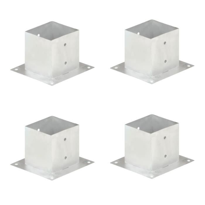 VidaXL Ancres de poteau 4 pcs Métal galvanisé 141 mm
