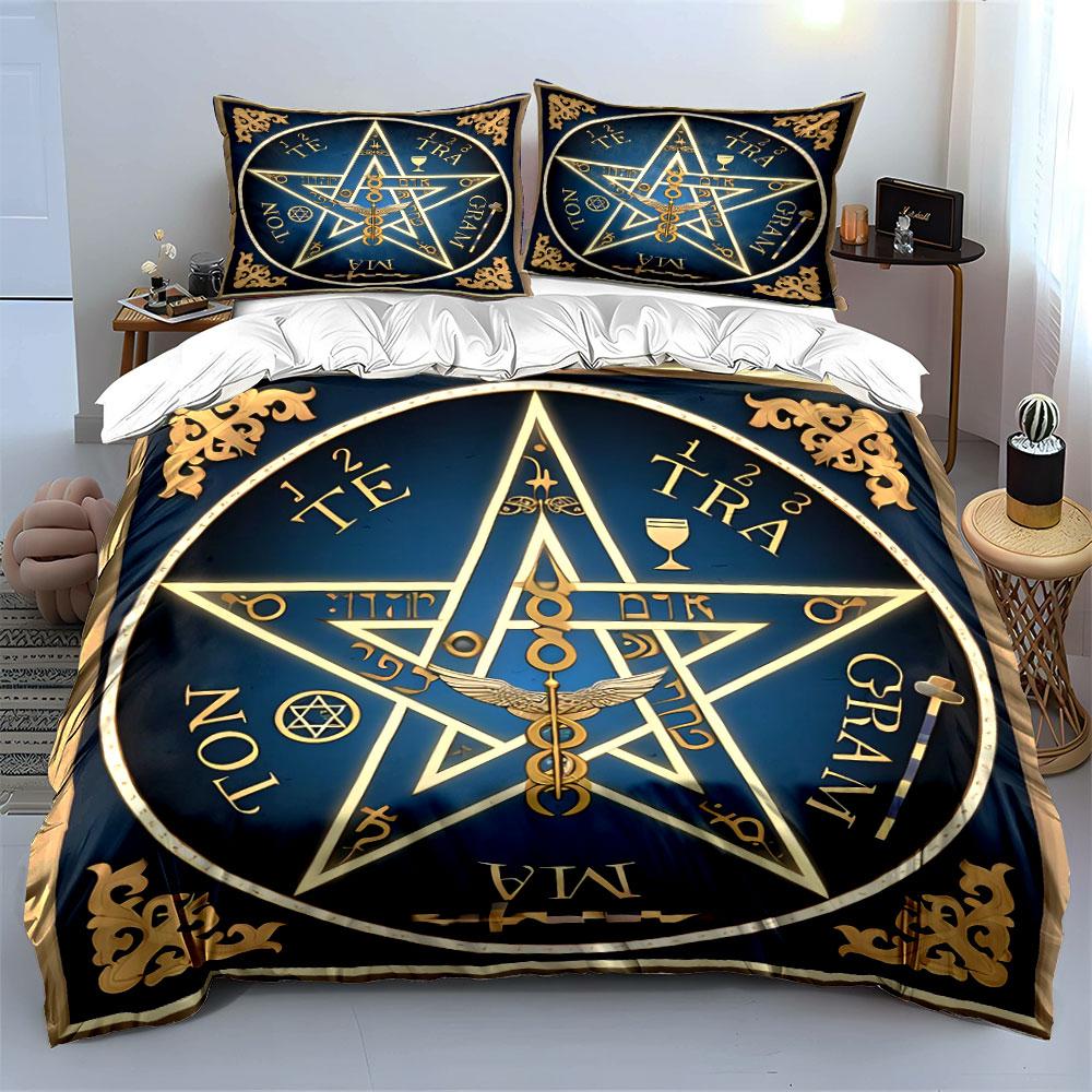 Occult Decorative Art Trio Set Soft Comfortable Duvet Cover Bedding Set Included 1*Duvet Cover & 2*Pillowcases, Gift