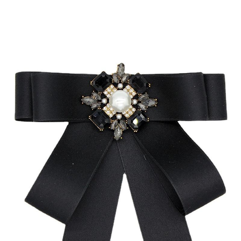 Black Fabric Bow Brooches For Women College Style Collar Flower Lapel Pins  Necktie  Jewelry Gifts
