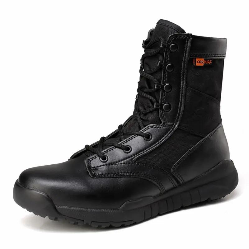 Fashion Men Women Hiking Tactical Boots Autumn Winter High Top Outdoor Climbing Sports Shoes Leather Combat Training Boots Sneakers