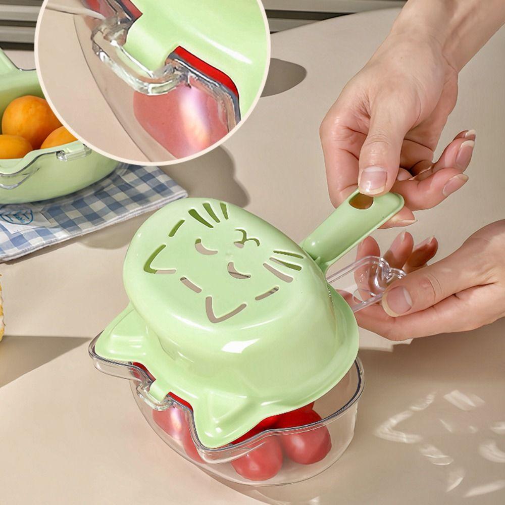 Cat Shape Fruit Washing Drain Basket Large Capacity Fruit Clean Colander Restaurant Kitchen Use