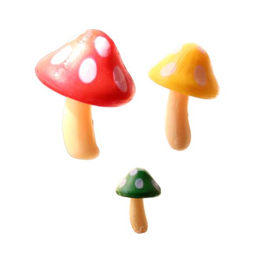 Lot de 2 figurines miniatures de champignons, adorables décorations pour jardin féérique, bonsaï, terrarium, maison de poupée, micro-paysage