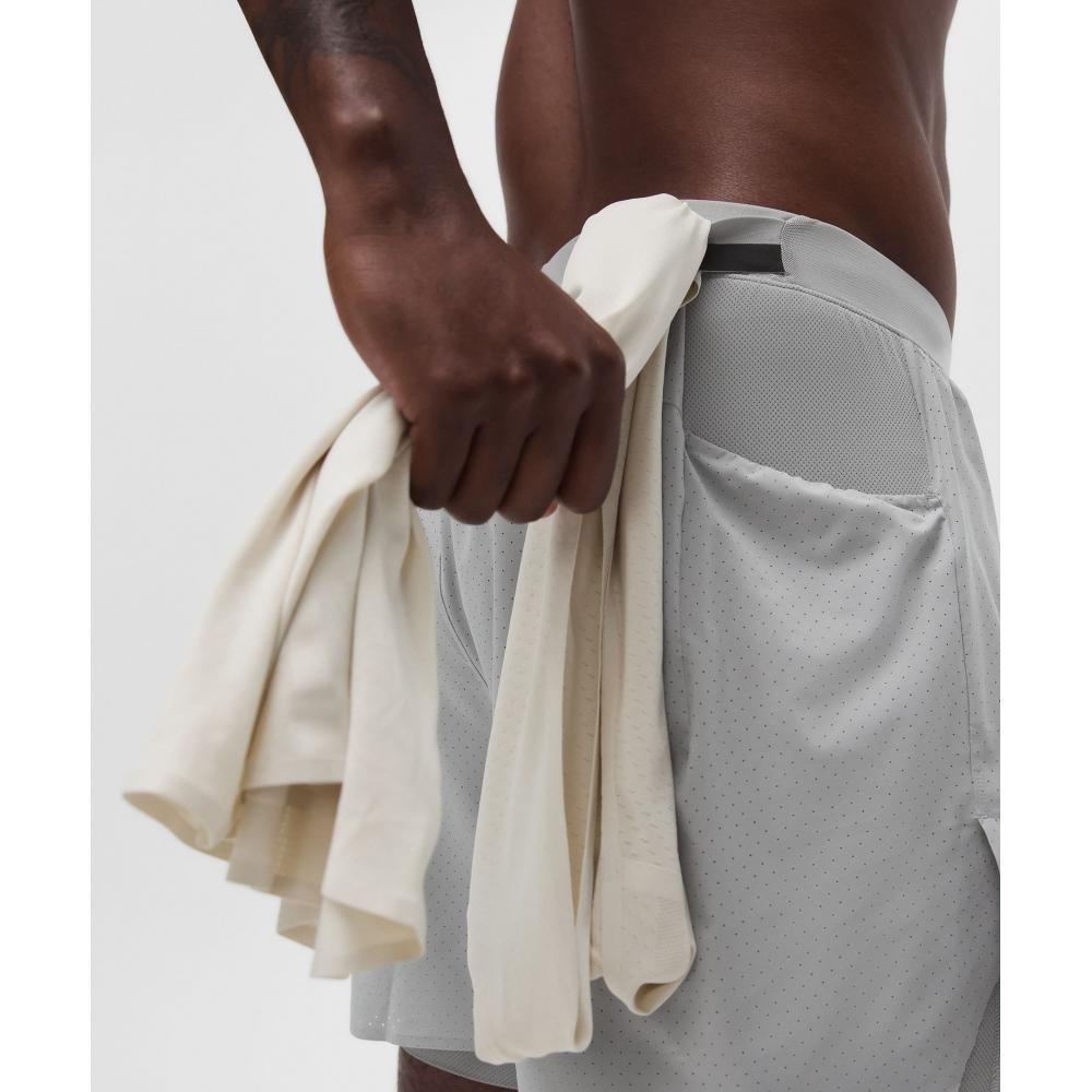 Lululemon Fast And Free Lined Running Short 5  Silver Drop