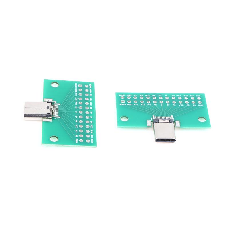 Type-C USB 3.1 24P Male to Female Adapter for Efficient Connectivity on PCB Board