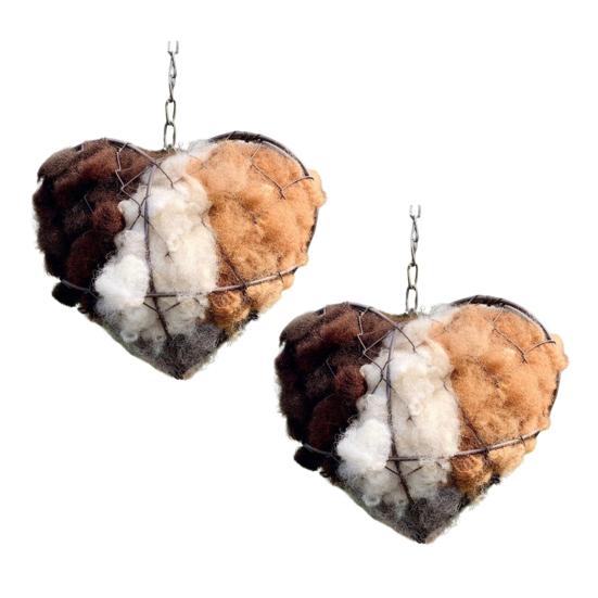 

Ручне виготовлення Волокняне Гніздо-Серце Зимовий Притулок для Диких Птахів на Відкритому Повітрі Матеріал для Пташиного Гнізда Тримач для Садового Мистецтва Пташник Коробка для Гніздування Колібрі 2pcs B