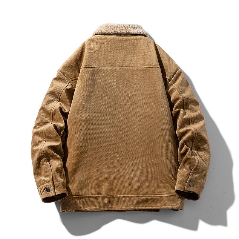 

Осень и Зима Мужская Японская Повседневная Свободная Хлопковая Одежда Модный Бренд Вельветовая Утепленная Универсальная Хлопковая Одежда 3XL