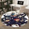 1pc Anime Cartoon Design Round Carpet  Office Chair Mat, NonSlip Rug for Home Decor