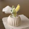 Silicone Striped Candle Cup Mold Circular Shape Easy Demold Reusable Tool For Resin Casting Crafts Gift Projects
