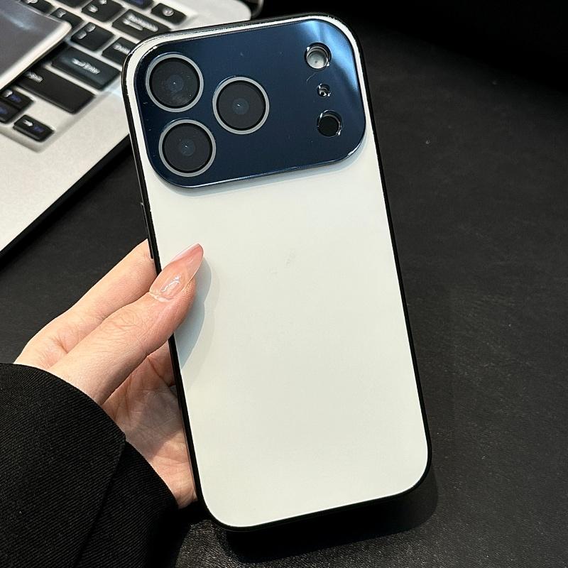 Luxury Crystal Large Window Case for iPhone 17 16 15 14 13 Pro Max 16Pro 17Pro Shockproof Armor Matte Back Bumper Rugged Cover