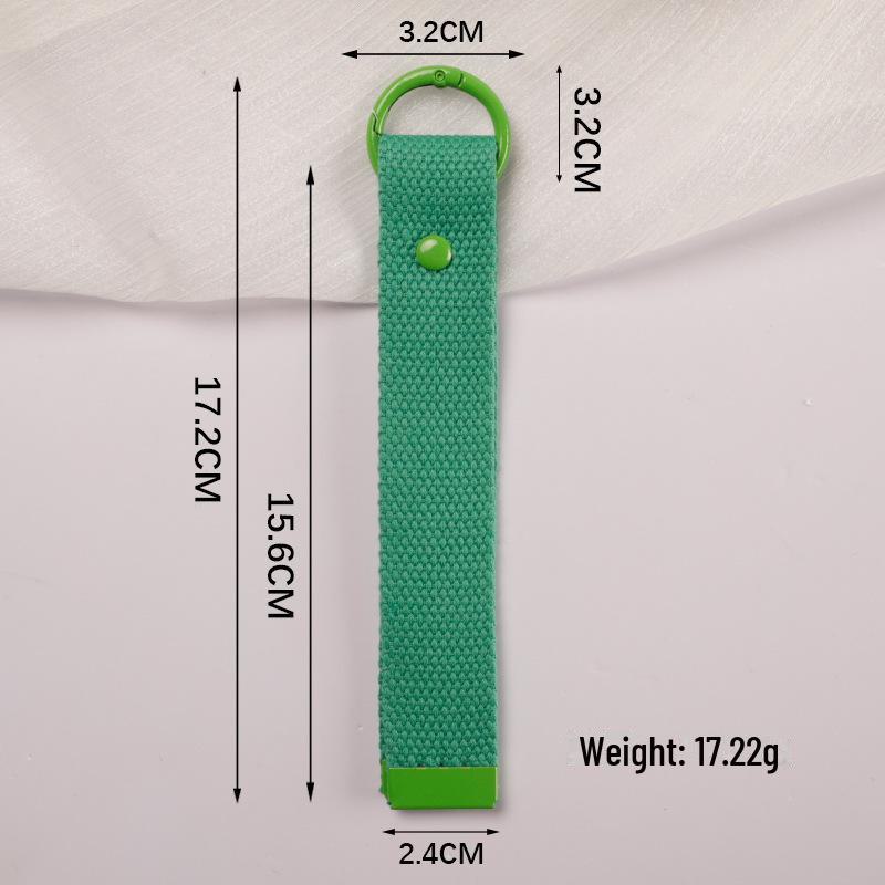 Personalized Pure Cotton Canvas Belt Keychain with Contrast Colors – Handmade INS Style