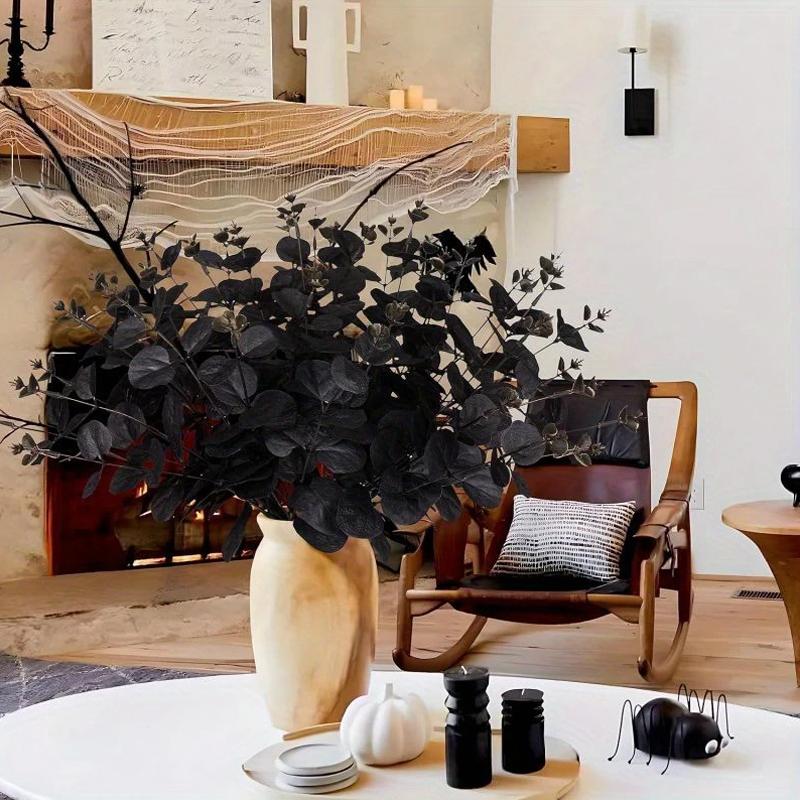 3PC Black Home Decorations Fake Plants Halloween Decor Artificial Leaves Atmosphere Multiple Options Available