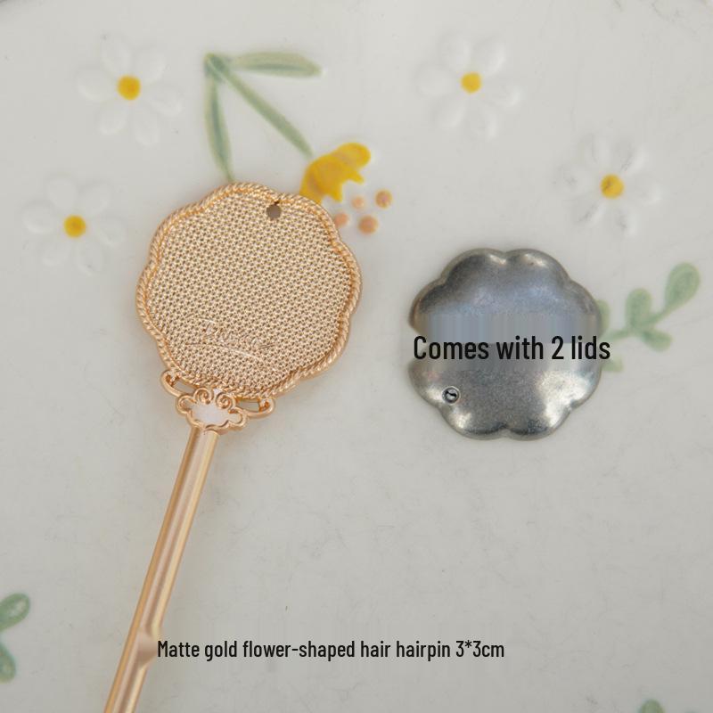 Handwoven Song Brocade Blue-Dyed Fabric Embroidery Cloth with Medium Hairpins - New Chinese Design, DIY Accessories, Double Lid