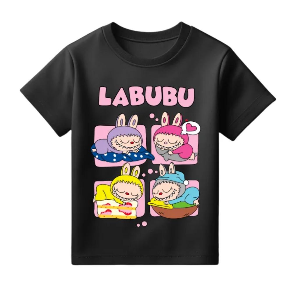Summer Popular Children's T-shirt Clothing Labubu Printed Girls Round Neck Short Sleeved Casual Variety of Colors To Choose From