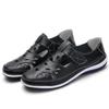 Summer Genuine Leather Retro Hollow Sandals for Women