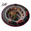 Living Room Holiday Carpet Christmas 3D Rug Illusion Area Round Decorative Optical Floor Mat Festive for Indoor Home Decoration Winter Seasonal Rug