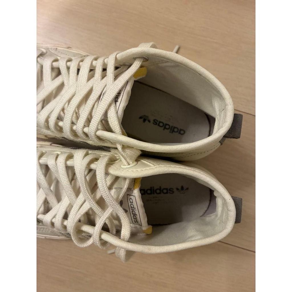 Used Adidas Nizza Hi White Sneakers Canvas Leather