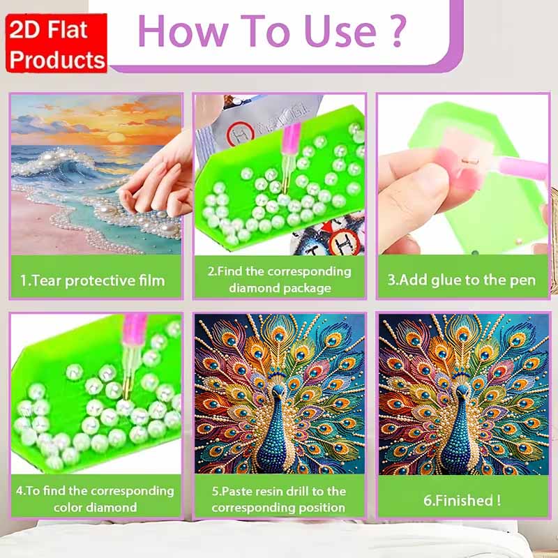 Pearl Art Painting Kit for Adults and Beginners, Elegant Peacock Sparkling Painting Craft Home Wall Decor Handmade Gift for Room Decoration