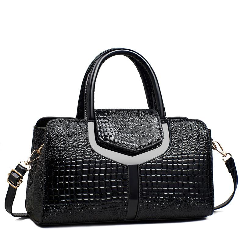 Classic Crocodile Pattern Women'S Handbag Large Capacity Casual Handbag Luxury Brand Designer Crossbody Bag Commuting Tote Bag