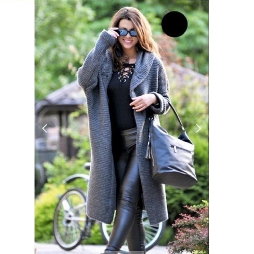 Autumn and Winter Sweaters, Plus Size Cardigans, Knitted Sweaters, Women's Mid To Long Jackets