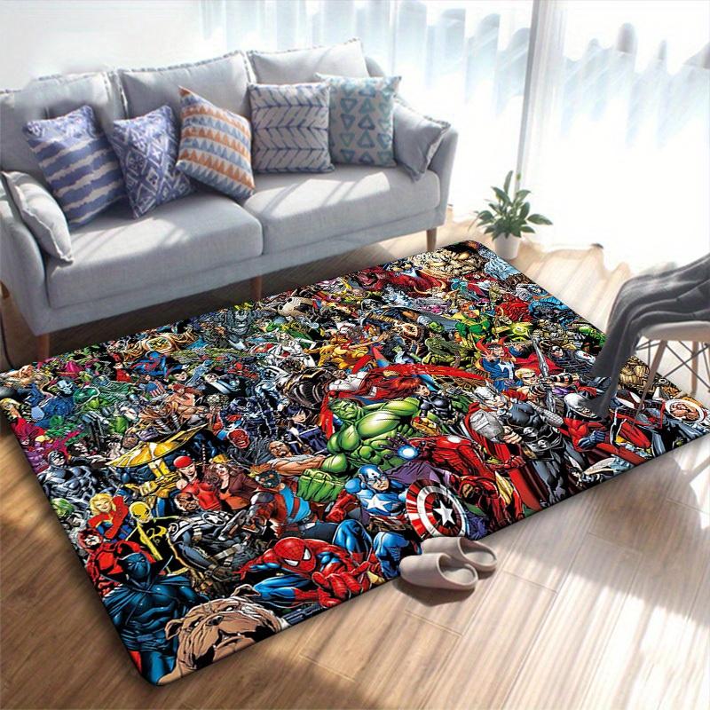 1 stuks Marvel Avengers Superhelden Vloerkleed, Antislip Vloermat, Cartoon Karakter Ontwerp, Zacht Fluweel, Kamer Decoratie, Wasbaar