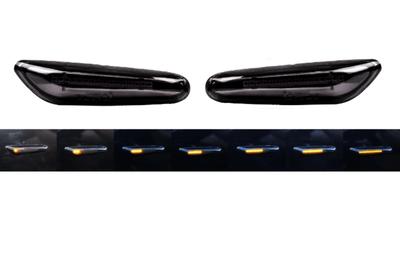 LED Marker Lights Set, Dynamic Turn Signal, Black Compatible with BMW, 12V Off-Road