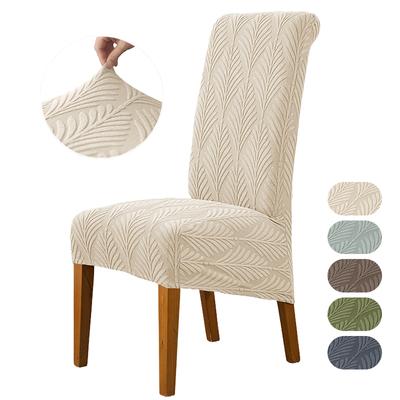 1/2 Stück Jacquard Stuhlbezüge Elastische Lange Rückenlehne Esszimmerstuhlbezug Hochzeitssitzbezug Möbel Staubschutz für Zuhause Bankett