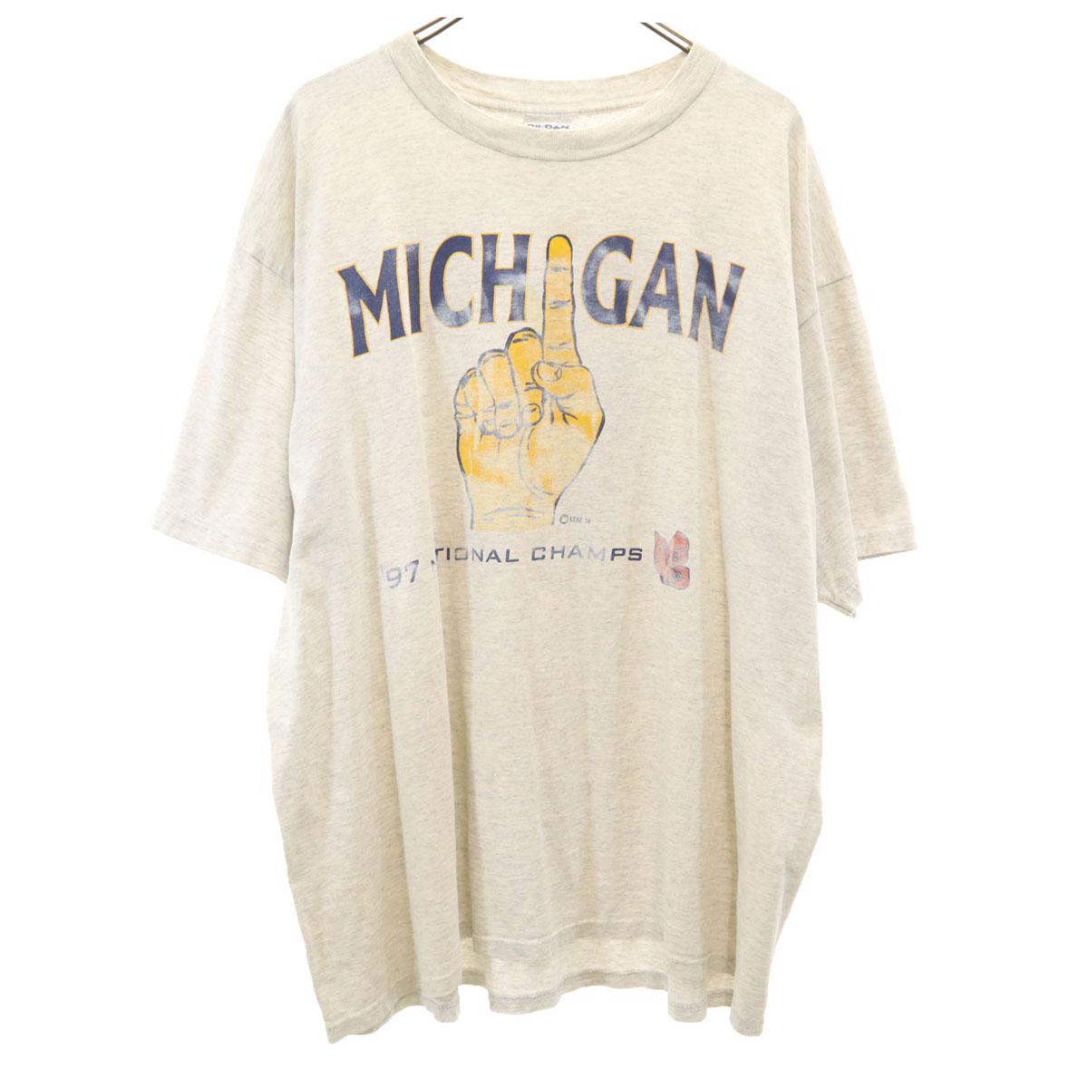 

GILDAN 90s Old embroidered tag University of Michigan Short sleeve college T-shirt Men s Used