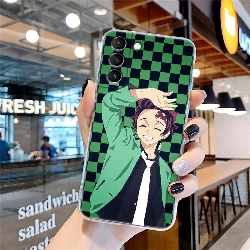 Kamado Nezuko Kimetsu No Yaiba Demon Slayer Clear Case for Samsung Galaxy S22 S21 S20 FE S 22 Ultra S10 E S9 Plus 5G Cover Coque