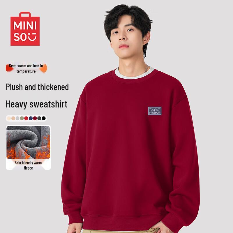 MINISO Men's Heavyweight Fleece Pullover Sweatshirt