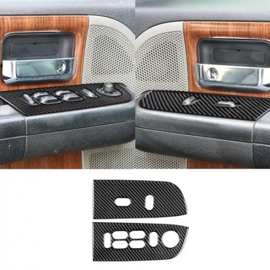 Carbon Fiber Interior Front Window Control Cover Trim For Ford F-150 FX4 2004-08