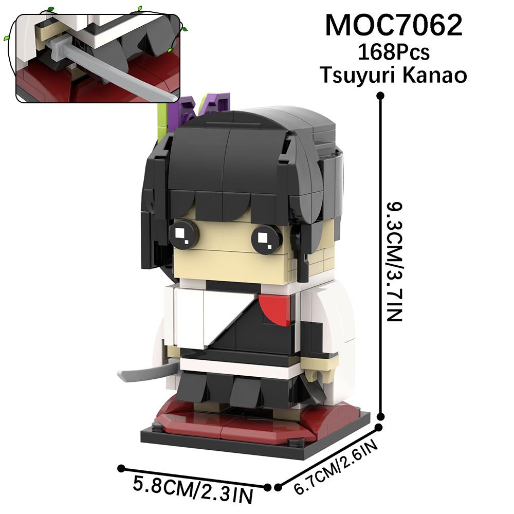 MOC Demon Bricks Anime Figure Slayer Head Tanjirou Mitsuri Inosuke Building Blocks Friends Gift Toys For Children Adult 3D Medol