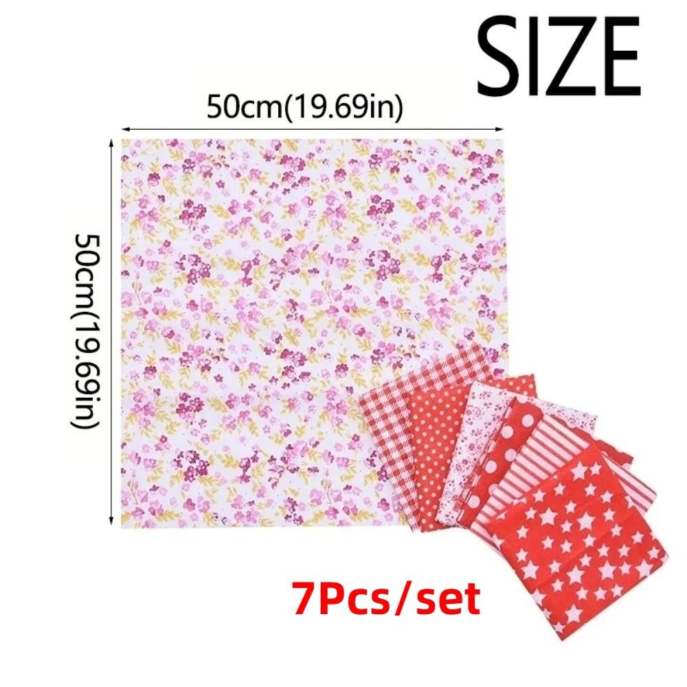 7Pcs/set Pre-Cut Cotton Fabric Stash Colorful 50x50cm Patchwork Fabric Bundle Cotton Fabric DIY Sewing Patchwork Cotton Fabric