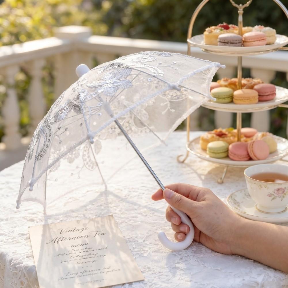Wedding Decorative Lace Embroidered Umbrella DIY Sequin Umbrella Decorations  Home Decor