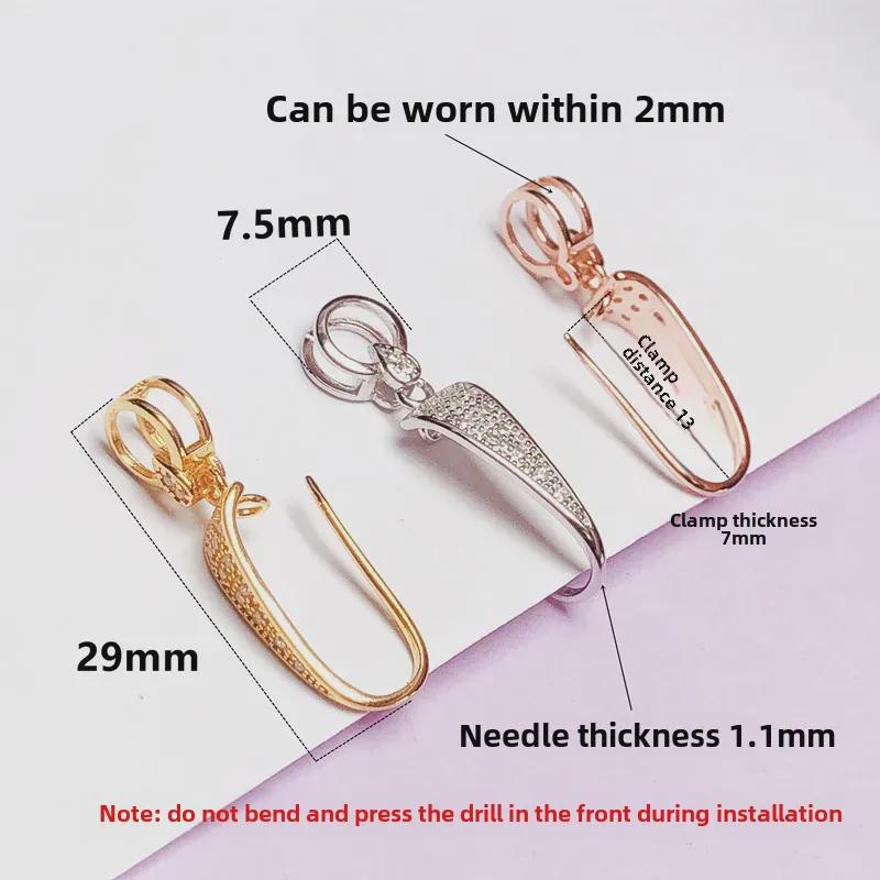 Gold Peace Buckle Clip, S925 Silver Jadeite Pendant