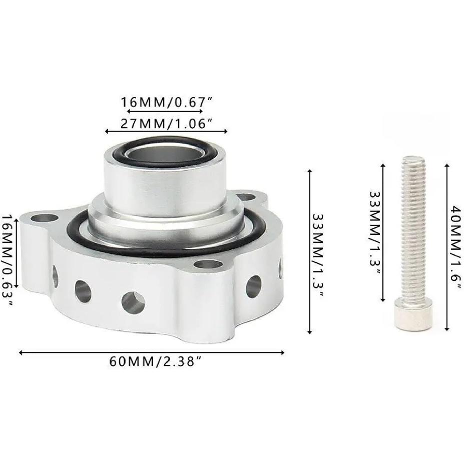 Turbo BOV Blow Off Valve Dump Adaptor Compatible with BMW Cooper S Turbo Engines Silver