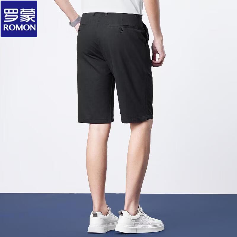 ROMON Men's Thin Straight Fit Cotton Casual Shorts