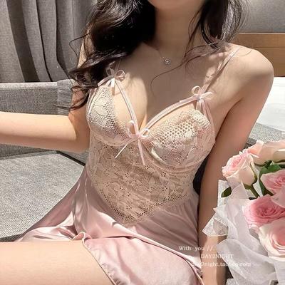 Sous-vêtements sexy nouveau doux col V profond décolleté dentelle perspective bretelles pur désir