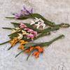 Handmade Flower Pu Keychain Hanger Bag Pendant Lovely Tulip Bouquet Leather Pendant  Women