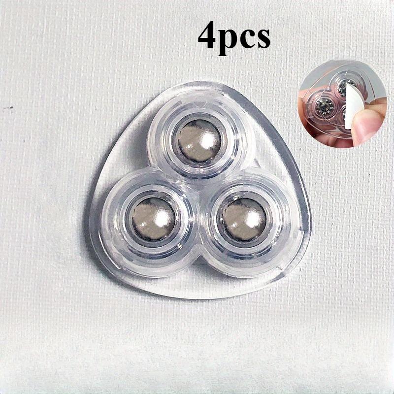 4PCSAdhesive three-bead universal wheel ball-free pulley load-bearing wear-resistant householdhardware universal castors movable